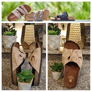 Genuine Suede Moulded Footbed Knotted Sandals